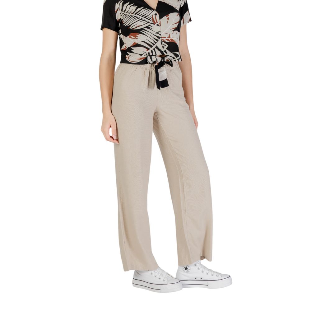 Only Beige Leinen-Hose im Casual-Look