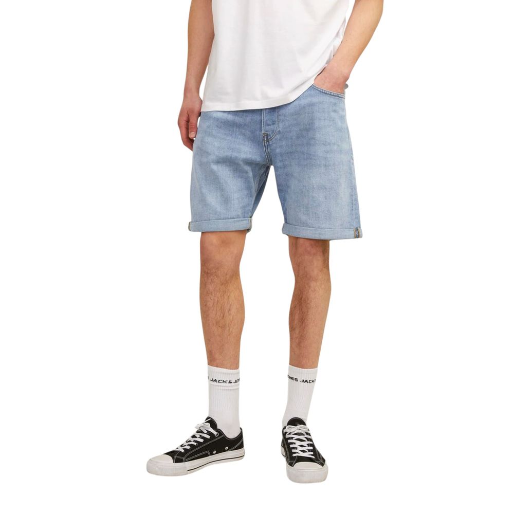Jack Jones Hellblaue Baumwoll-Bermuda-Shorts