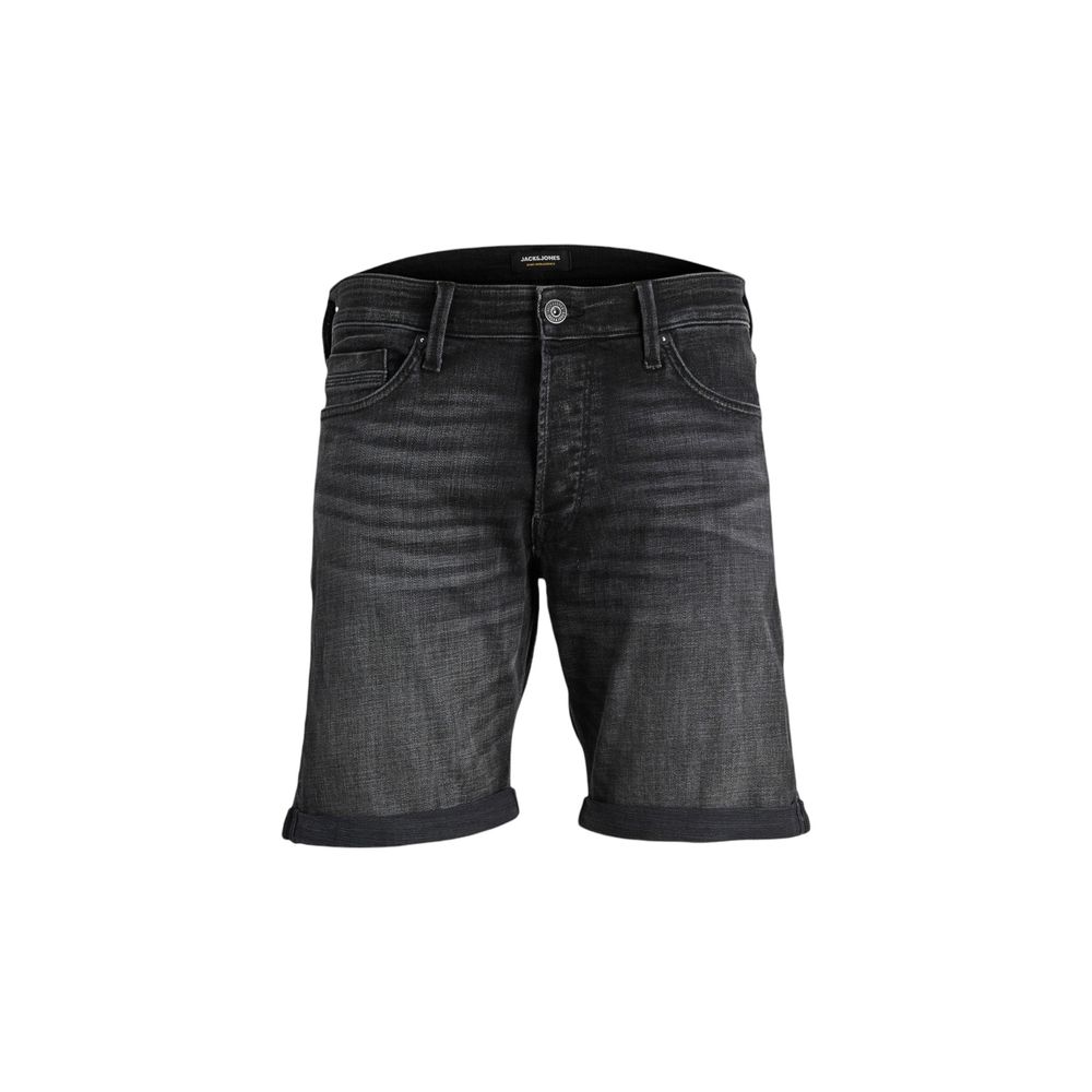 Jack Jones Schwarze Baumwoll-Bermuda-Shorts