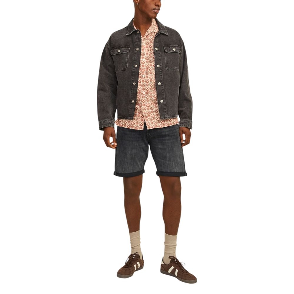 Jack Jones Schwarze Baumwoll-Bermuda-Shorts