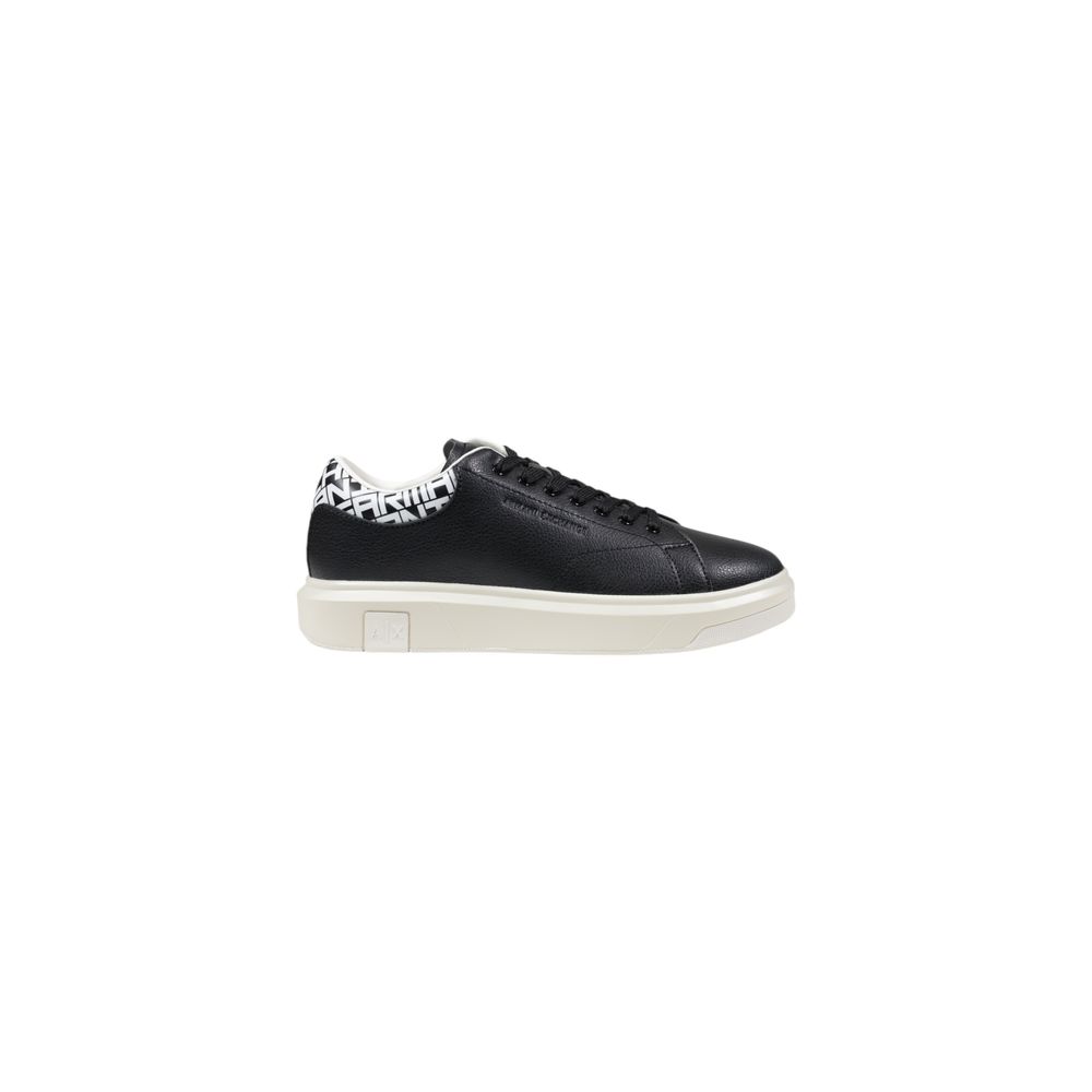 Armani Exchange Schwarze und Weiße Leder-Sneaker Low-Top