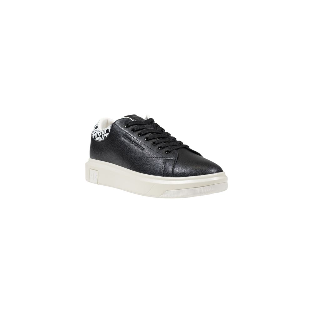 Armani Exchange Schwarze und Weiße Leder-Sneaker Low-Top