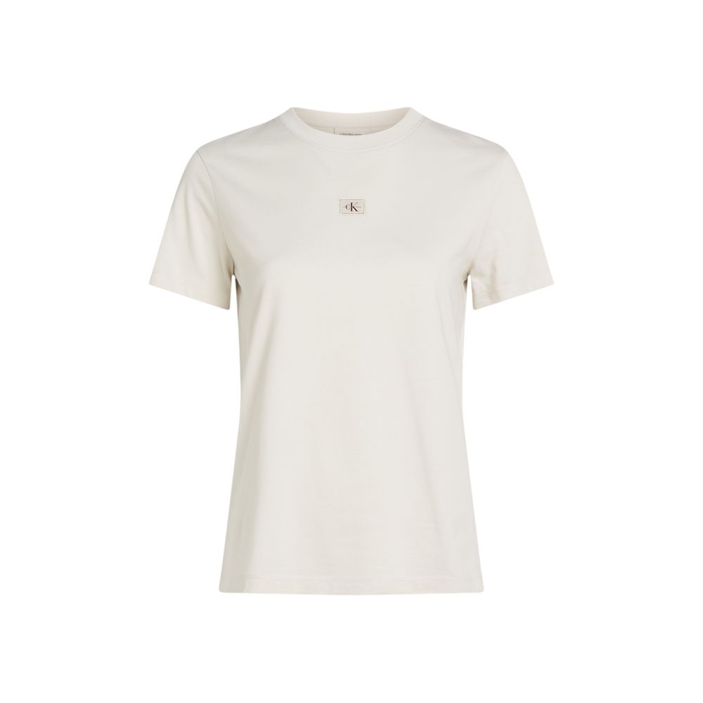 Calvin Klein Jeans Beige T-Shirt aus recycelter Baumwolle