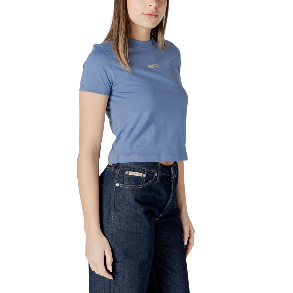 Calvin Klein Jeans Hellblaues T-Shirt aus recycelter Baumwolle