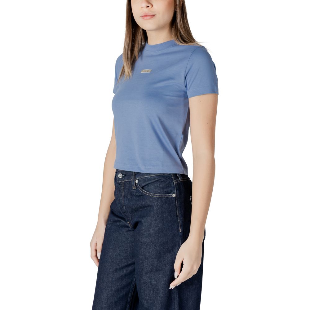 Calvin Klein Jeans Hellblaues T-Shirt aus recycelter Baumwolle