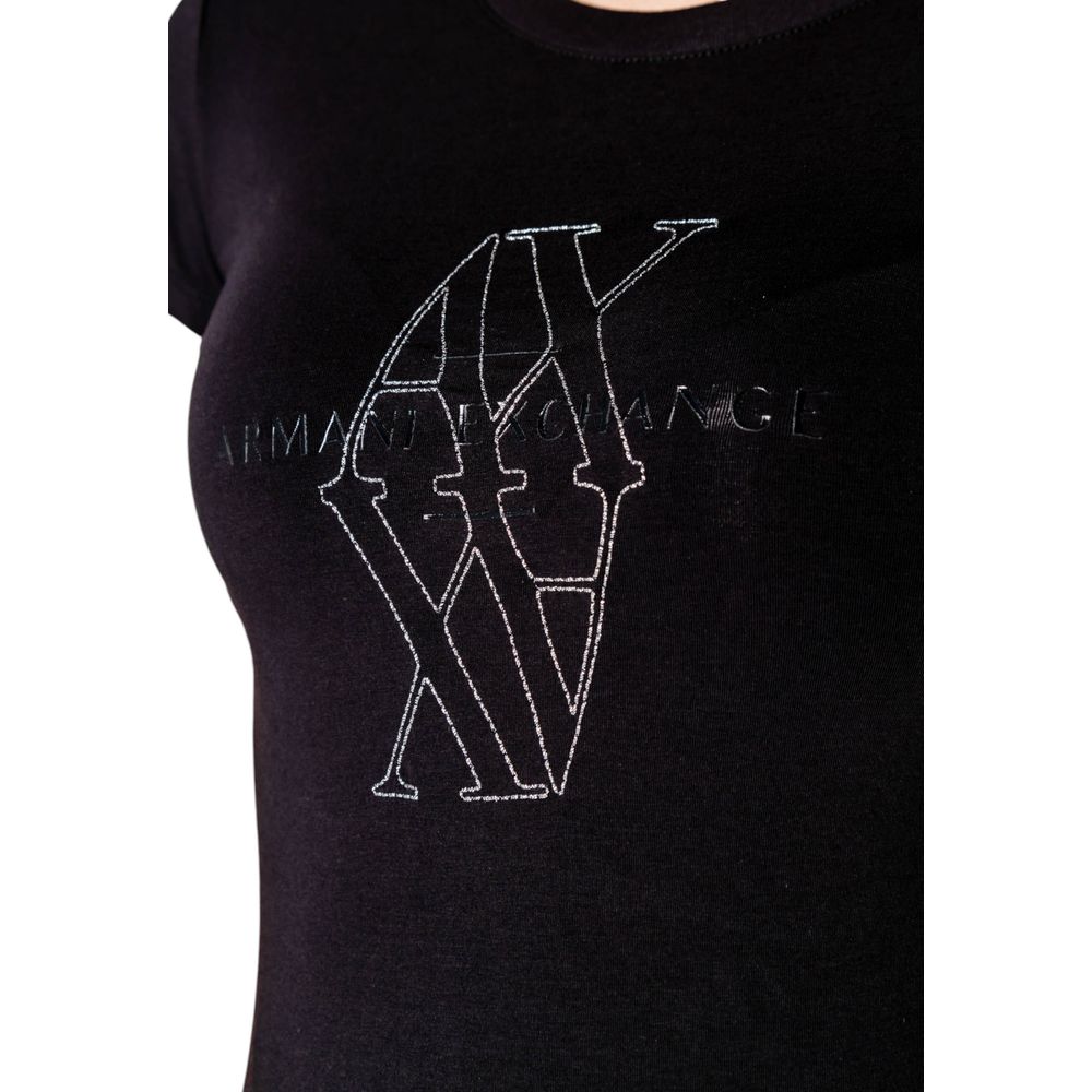 Armani Exchange Schwarzes T-Shirt aus Baumwolle
