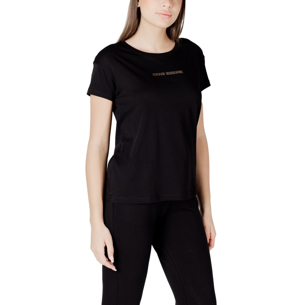 Armani Exchange Schwarzes T-Shirt aus Baumwolle