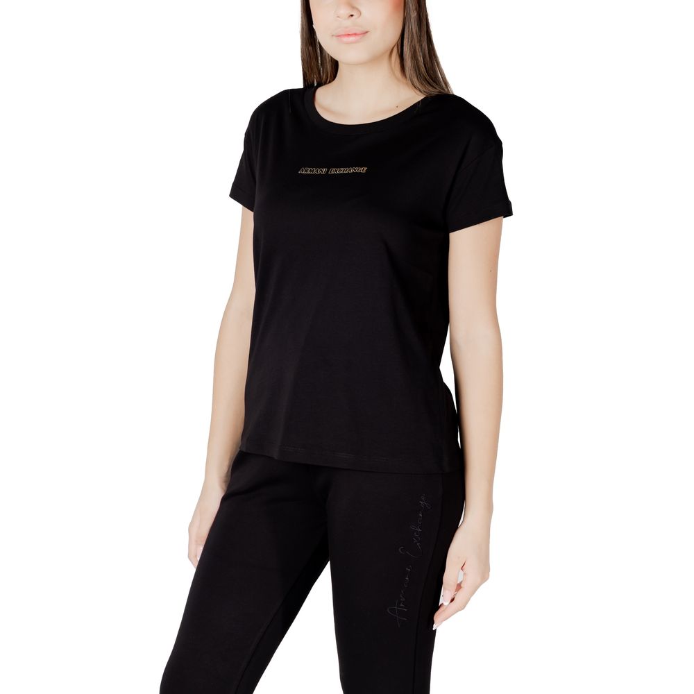 Armani Exchange Schwarzes T-Shirt aus Baumwolle