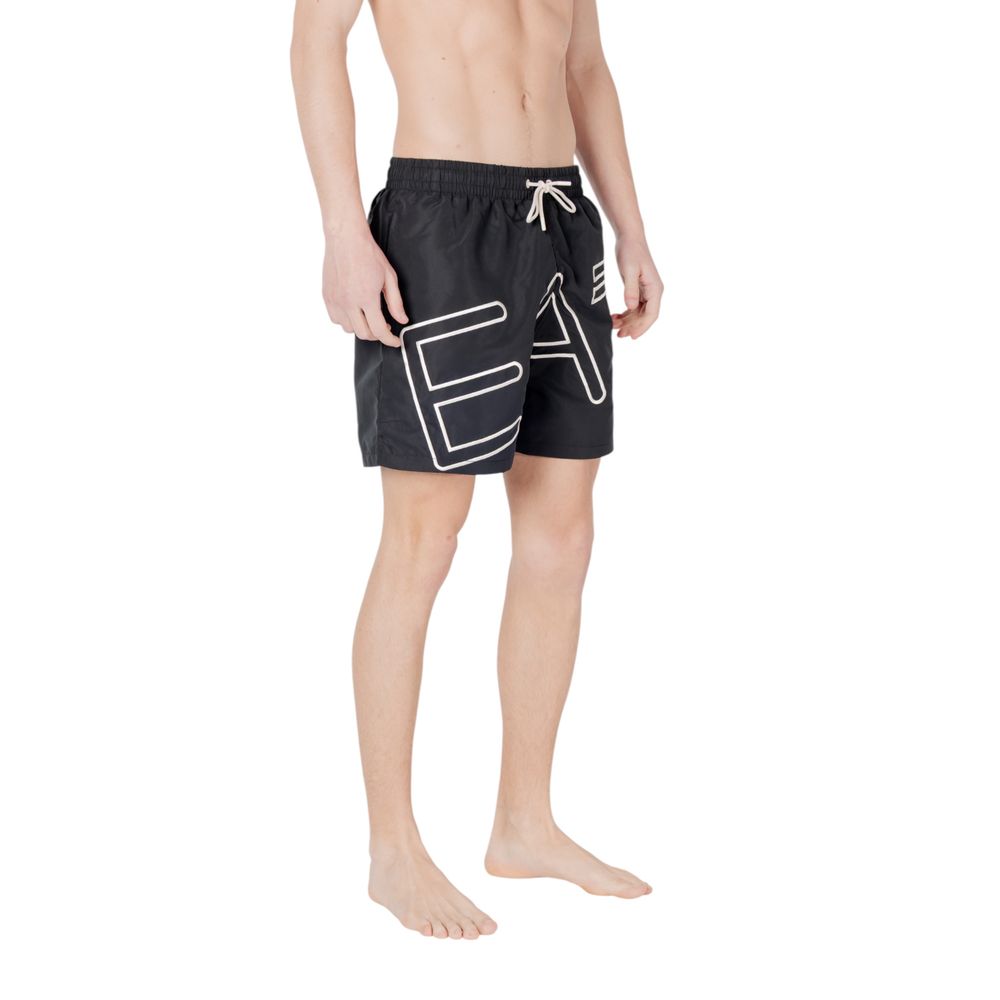EA7 Emporio Armani Schwarze Badeshorts aus Polyester
