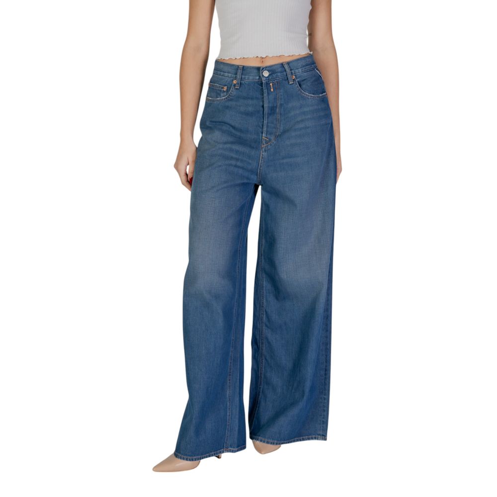 Replay Blaue Baumwoll-Bootcut-Jeans