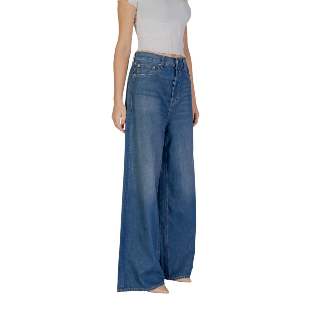 Replay Blaue Baumwoll-Bootcut-Jeans