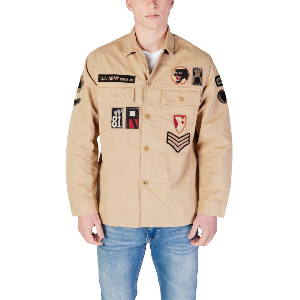 Replay Beigefarbenes Jeanshemd