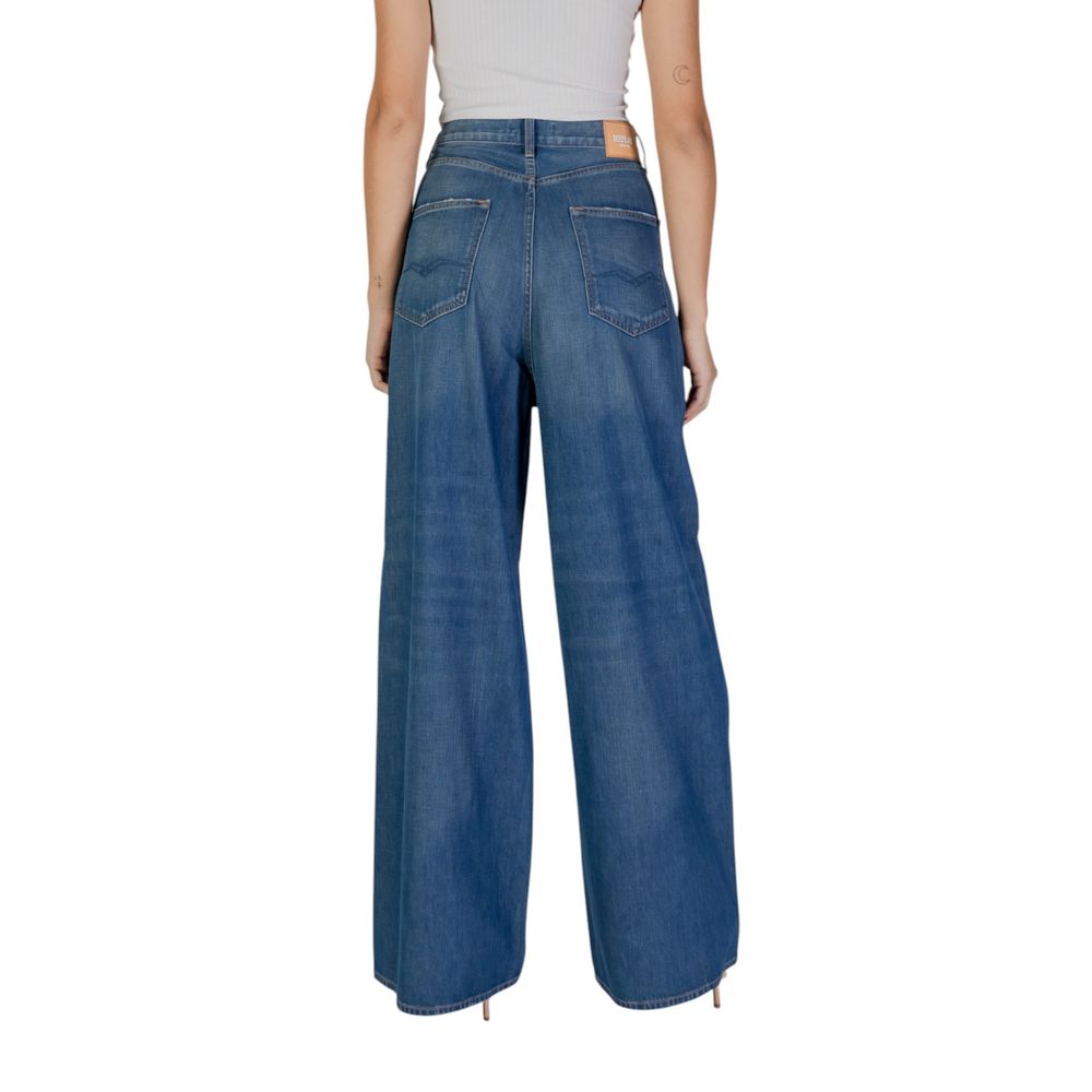Replay Blaue Baumwoll-Bootcut-Jeans