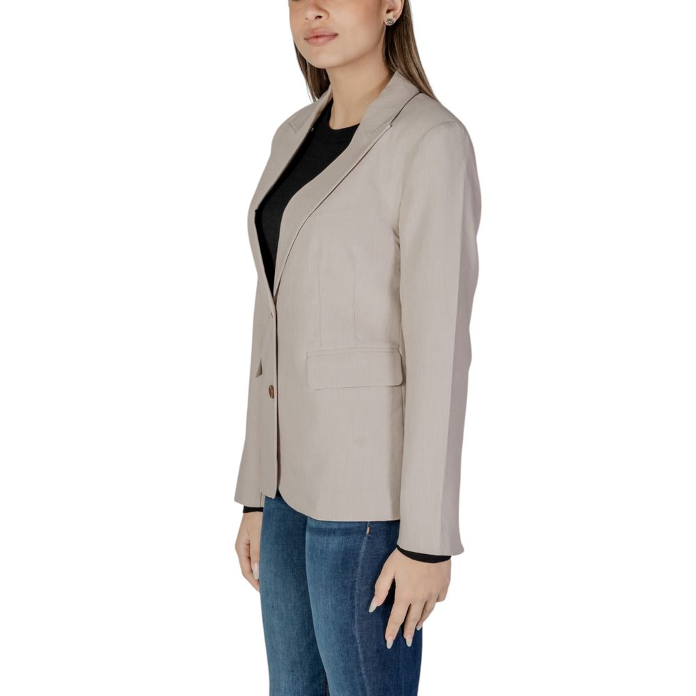 Only Beige Blazer aus recyceltem Polyester