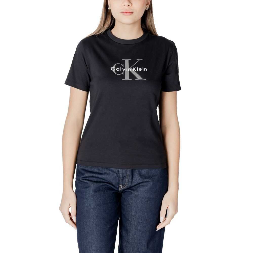 Calvin Klein Jeans Schwarzes T-Shirt aus Baumwolle