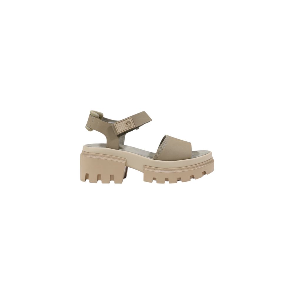 Timberland Beige Leder-Plateau-Sandalen