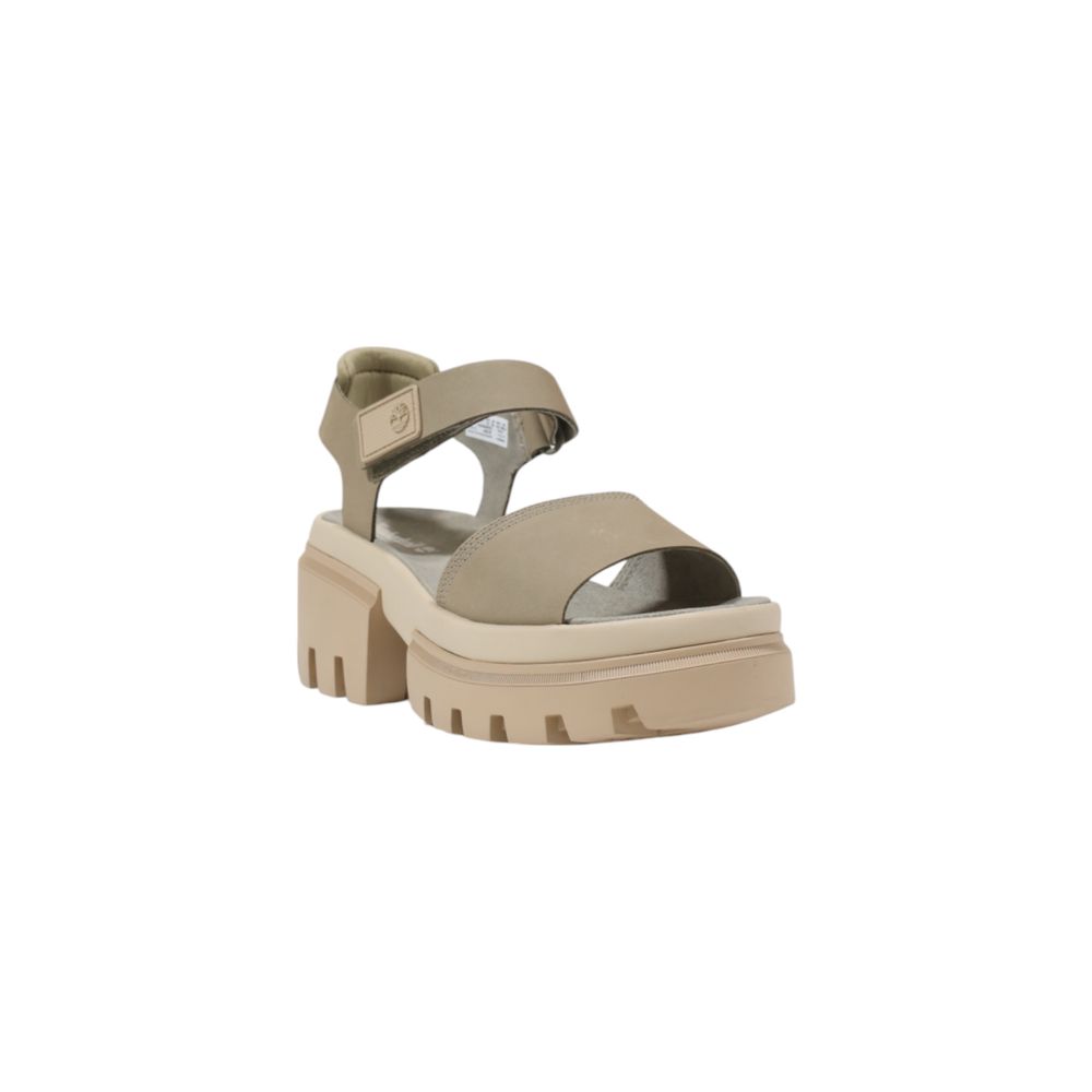 Timberland Beige Leder-Plateau-Sandalen