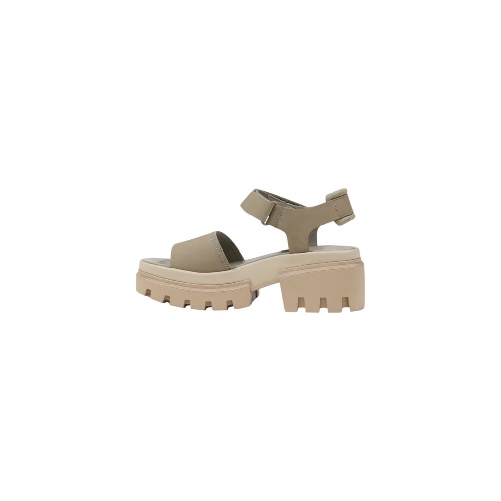 Timberland Beige Leder-Plateau-Sandalen