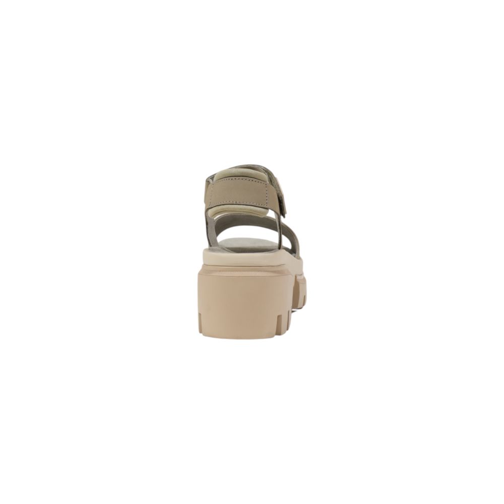 Timberland Beige Leder-Plateau-Sandalen