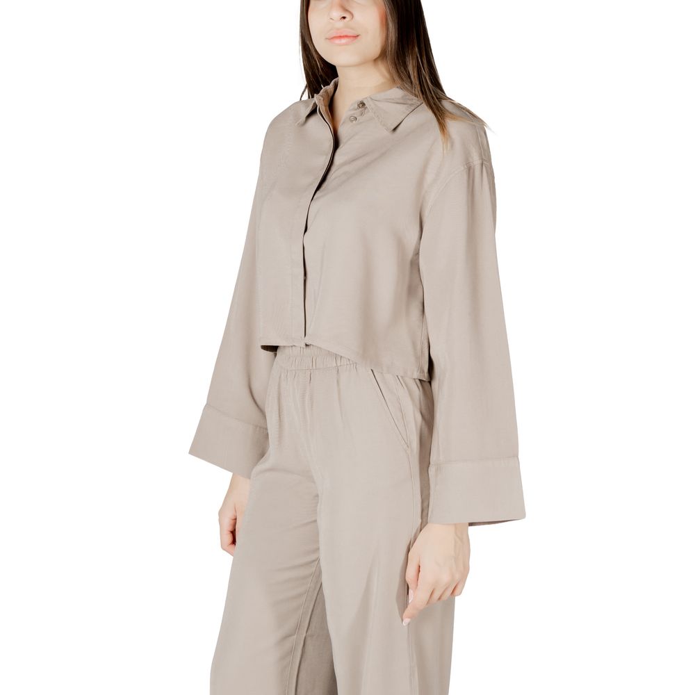 Only Beigefarbene Viskose-Bluse