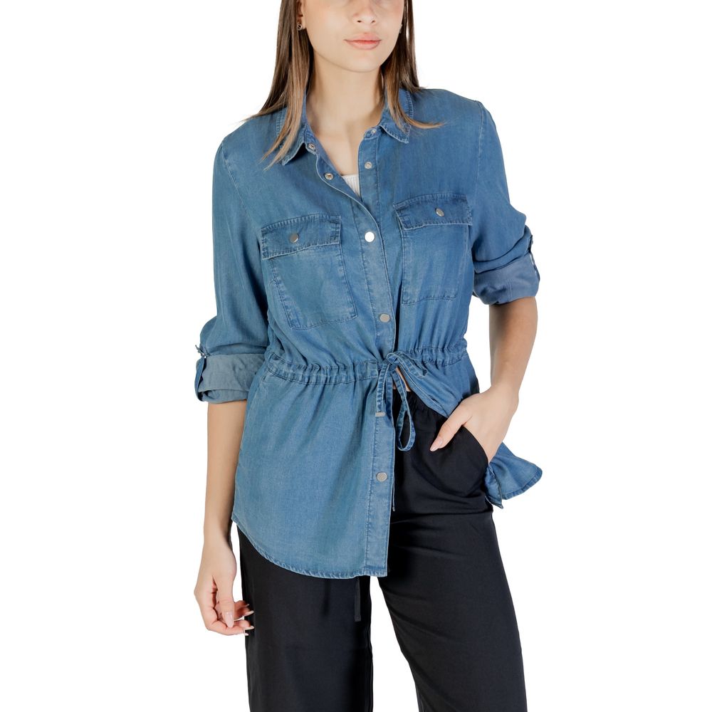 Only Blaue Tencel-Bluse
