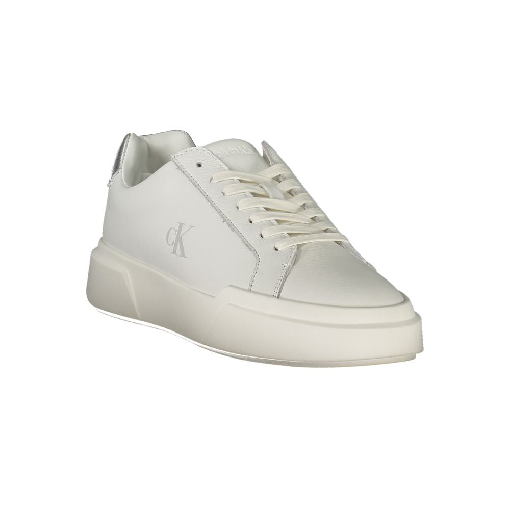 Baskets Calvin Klein en cuir blanc pour femmes