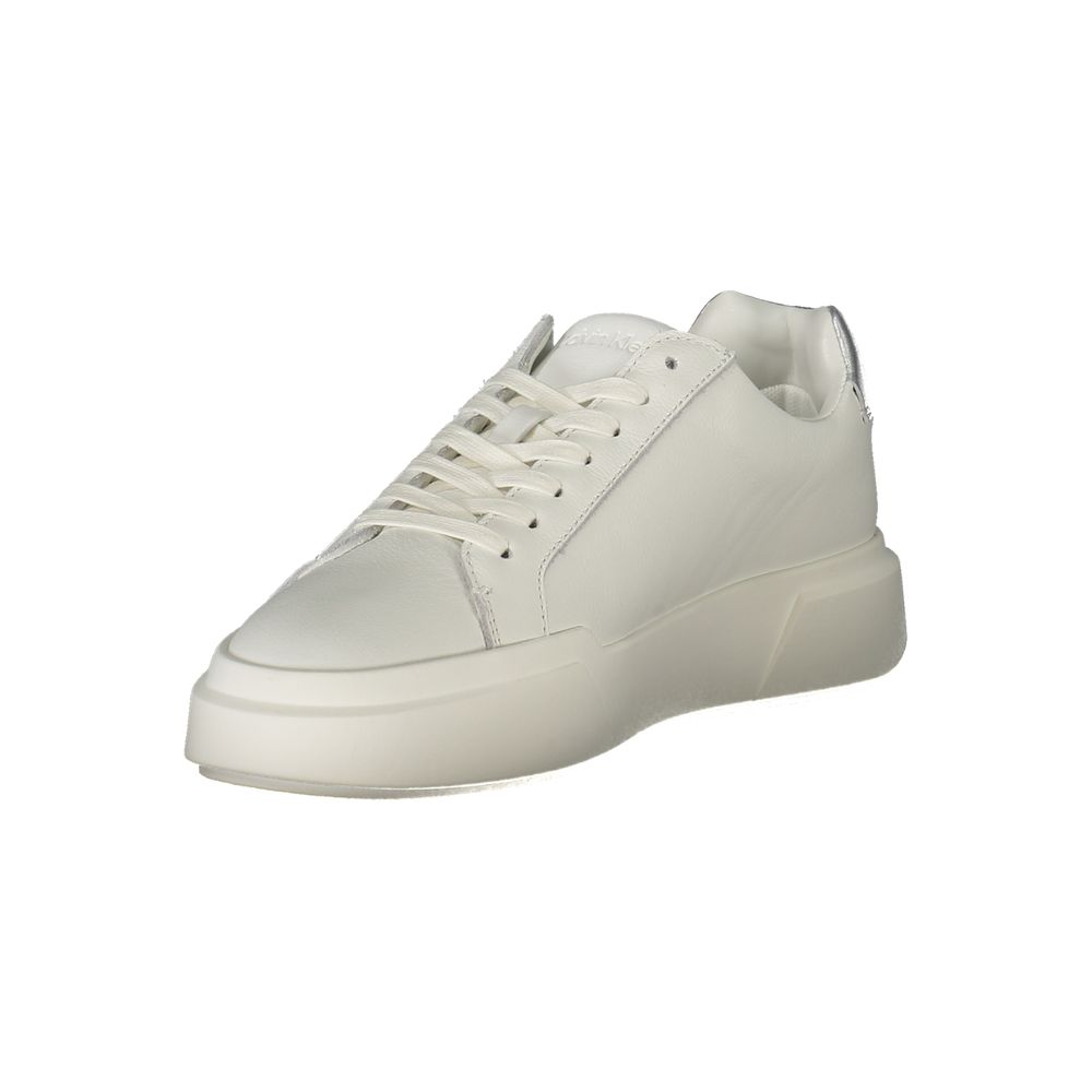 Baskets Calvin Klein en cuir blanc pour femmes