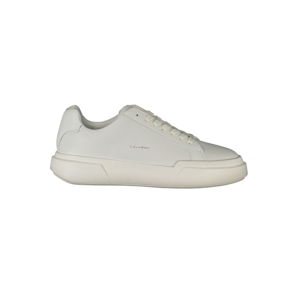Baskets Calvin Klein en cuir blanc pour femmes