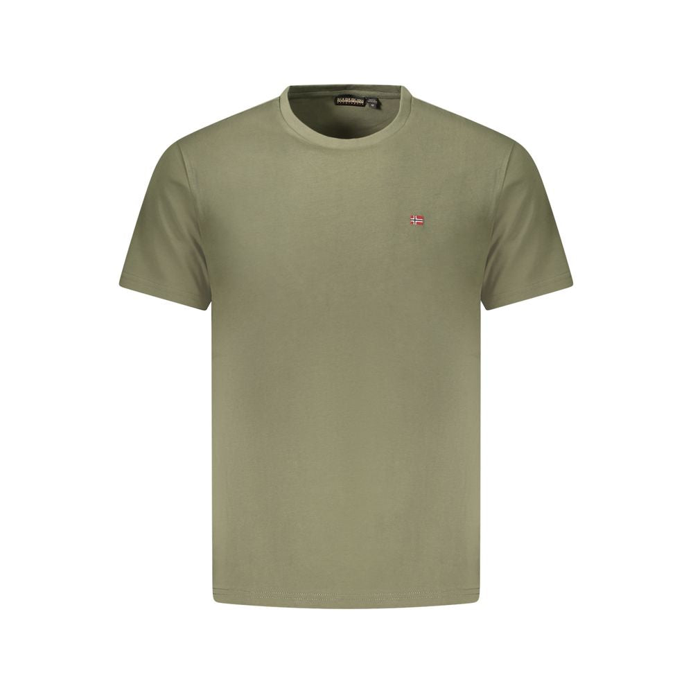 Napapijri Grünes Baumwolle Männer T-Shirt