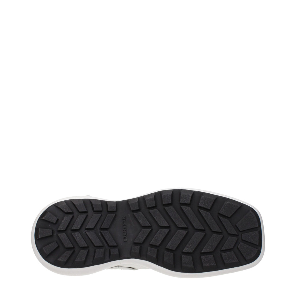 Jil Sander Weiße Leder Slipper