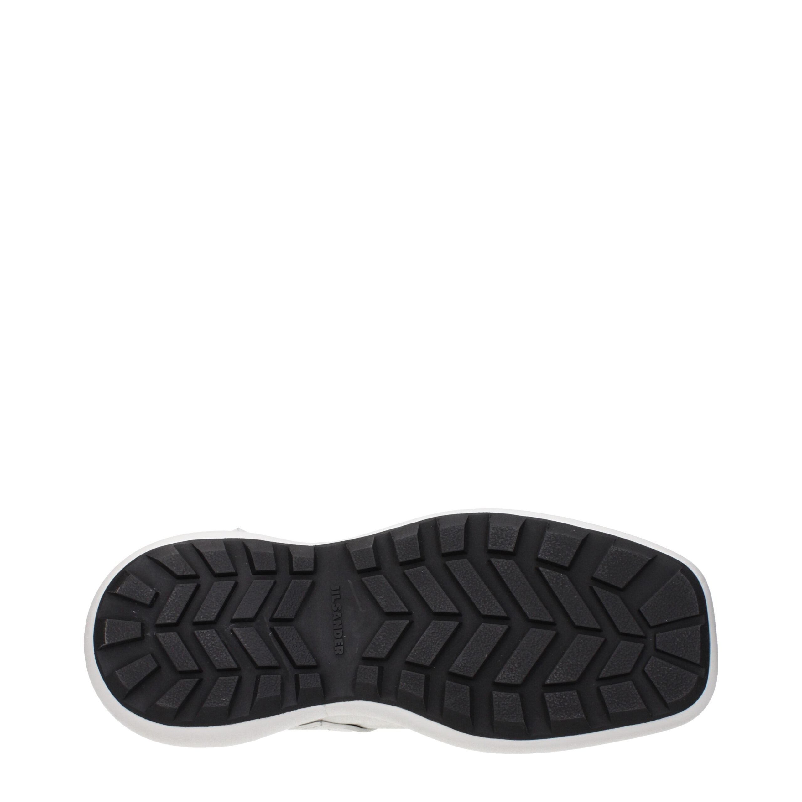 Jil Sander Weiße Leder Slipper