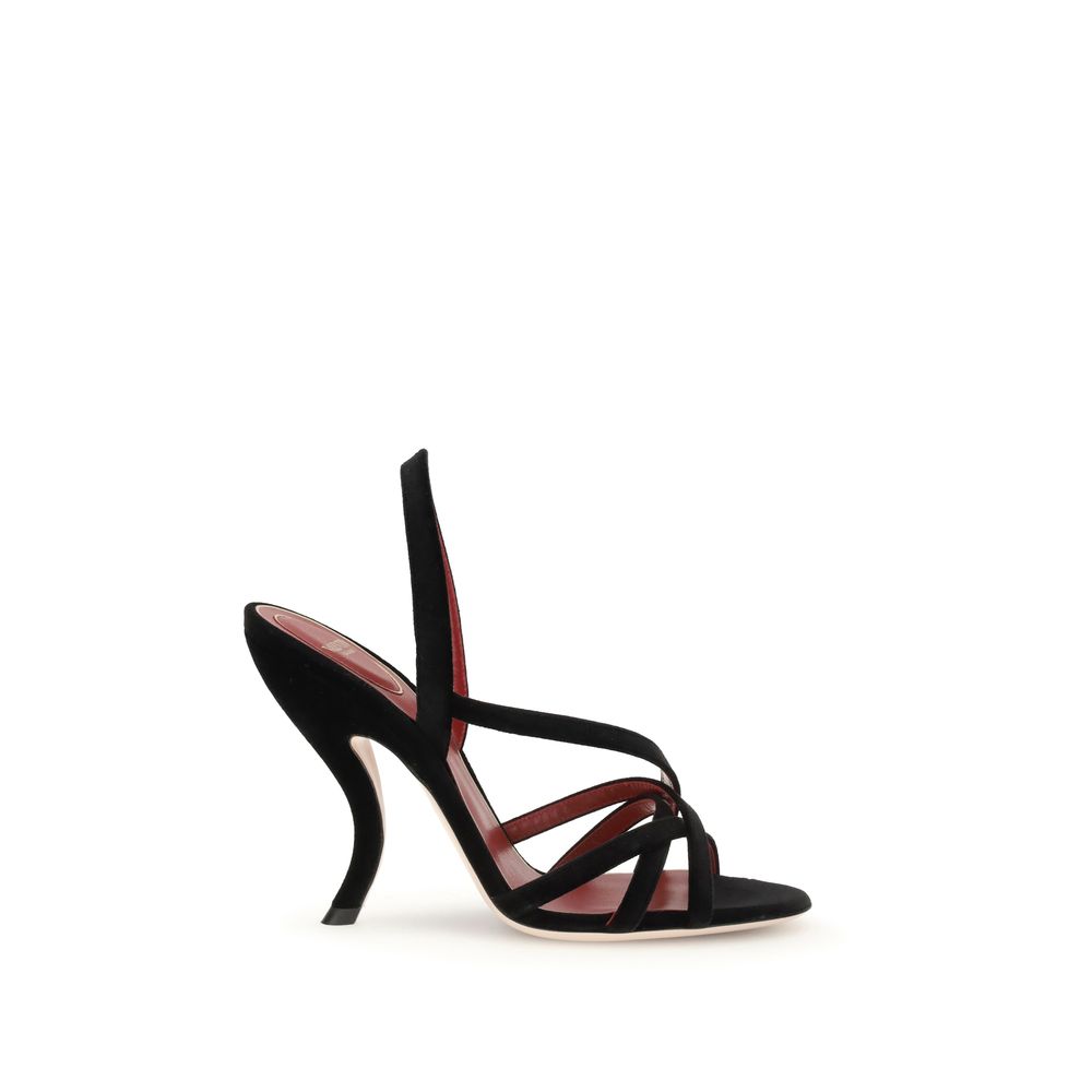 Valentino Garavani Schwarze Samt-Stilettosandalen
