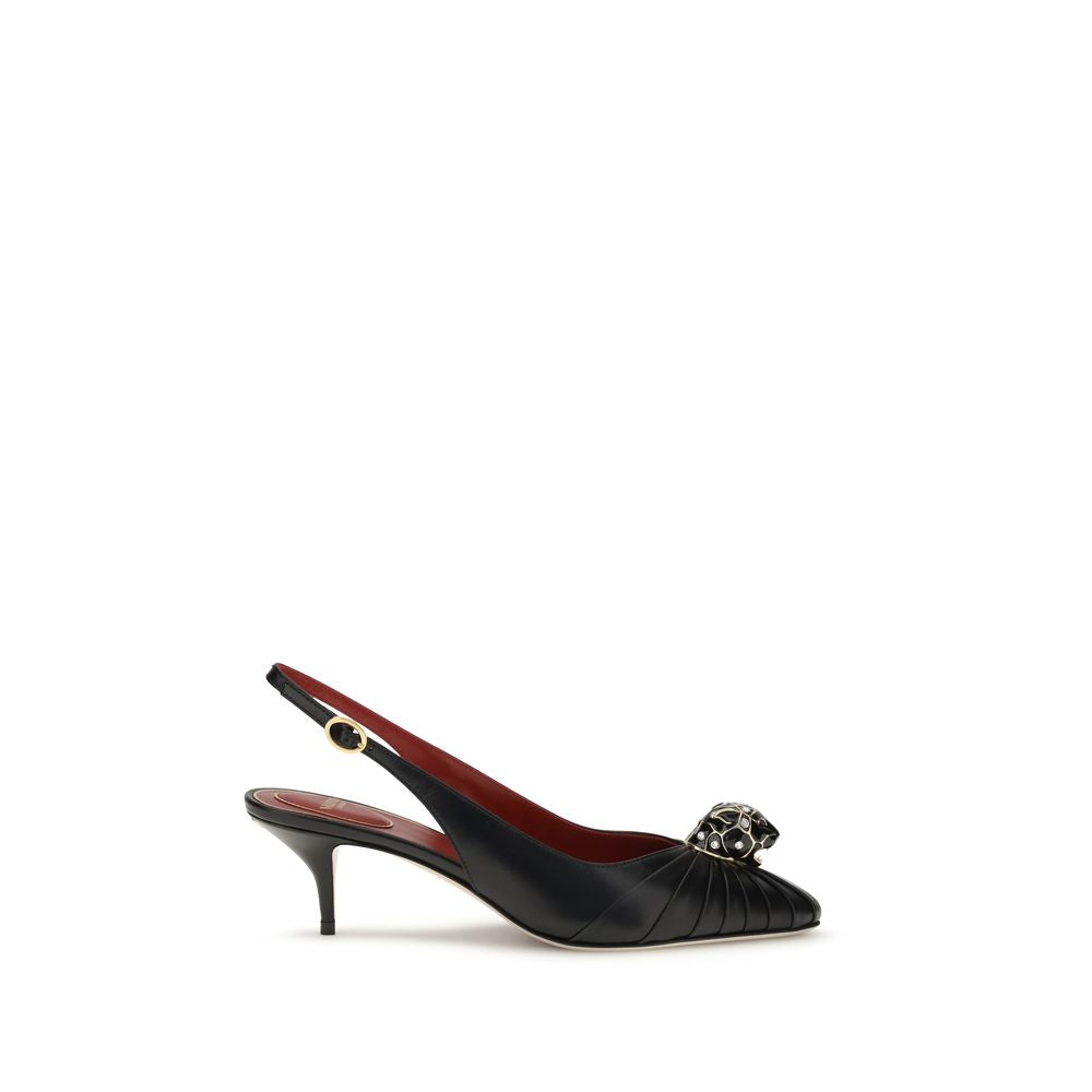 Valentino Garavani Schwarze Leder-Pumps mit hohem Absatz