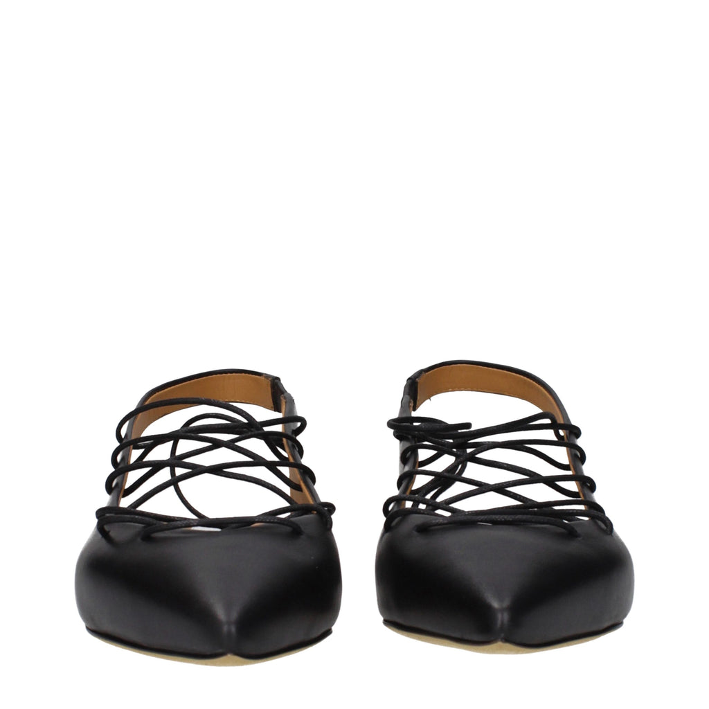Moschino Schwarze Lederflats