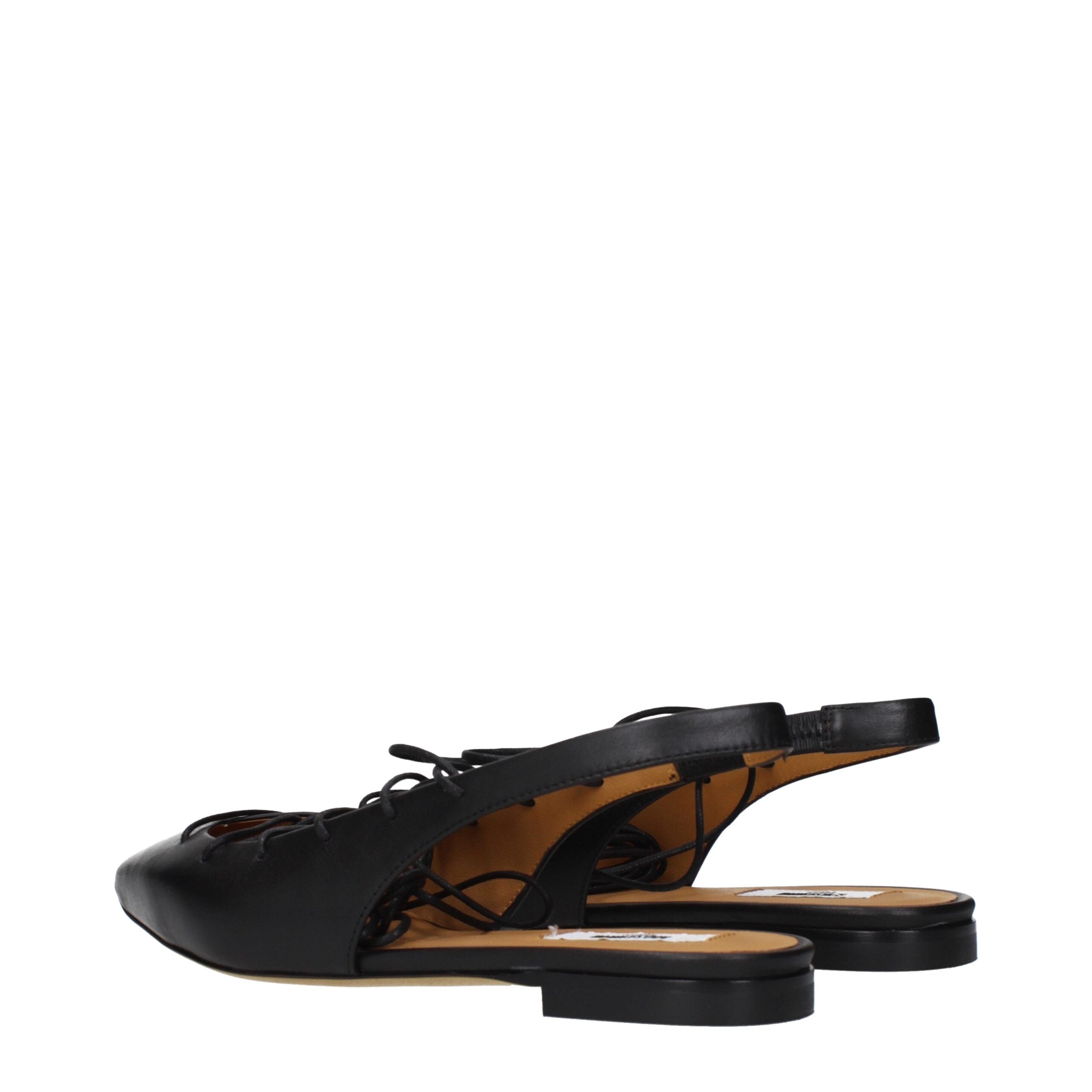Moschino Schwarze Lederflats