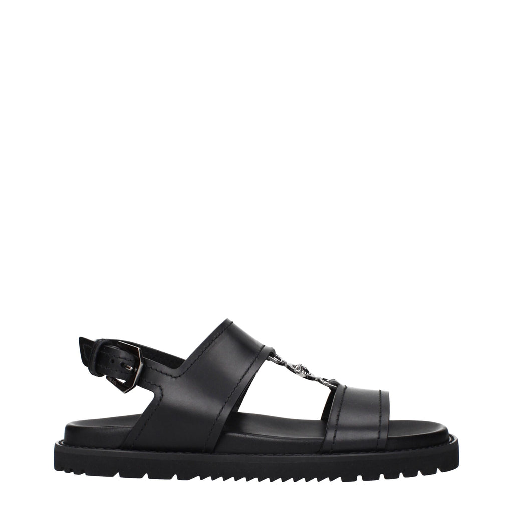 Versace Schwarze Ledersandalen