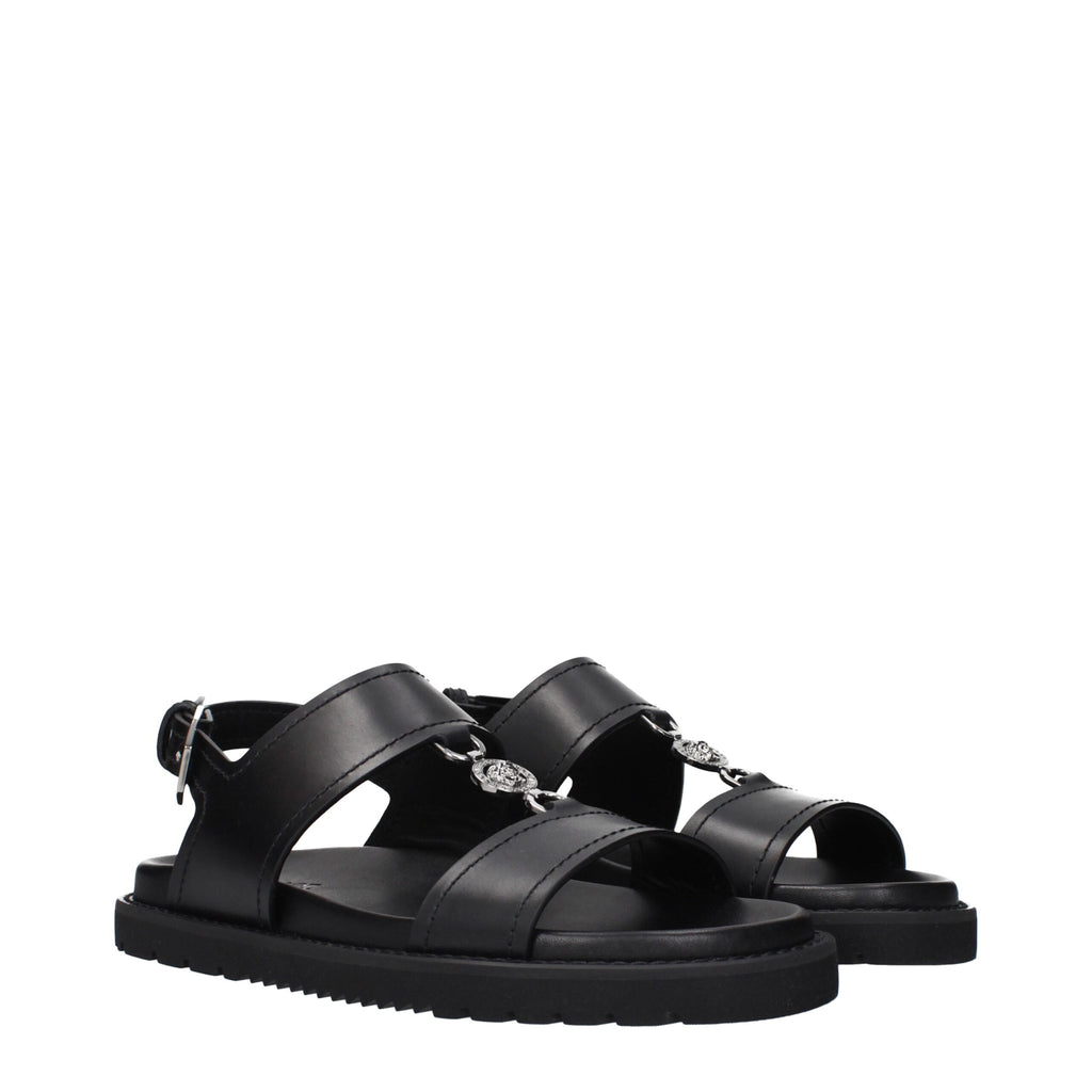 Versace Schwarze Ledersandalen