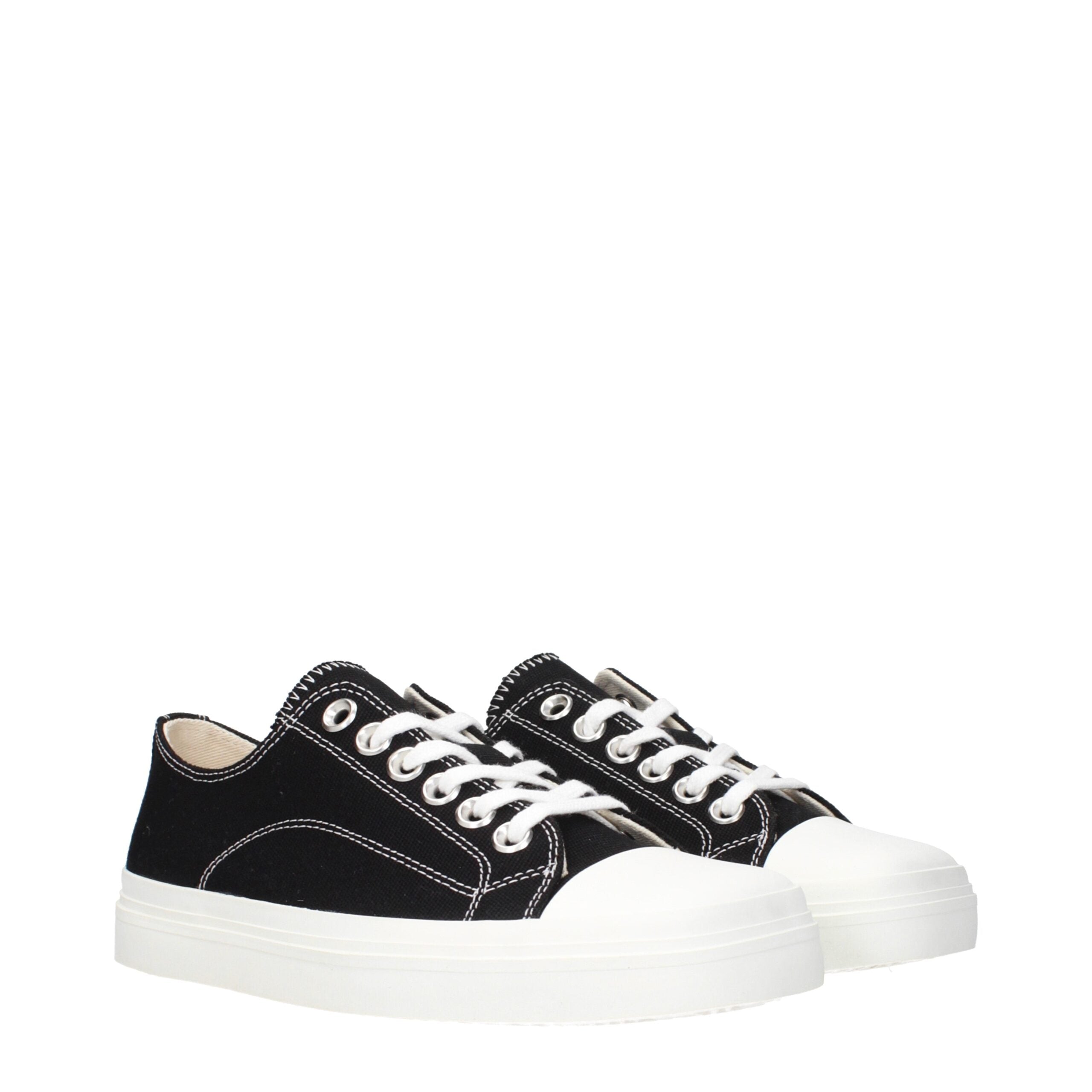 Moschino Schwarze Stoff-Sneaker mit niedrigem Schaft