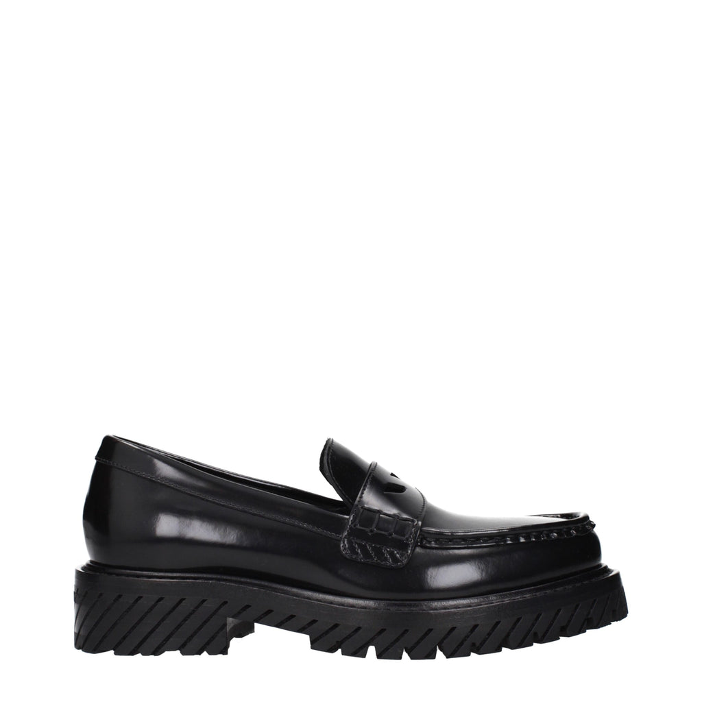 Off-White Schwarze Leder Slipper