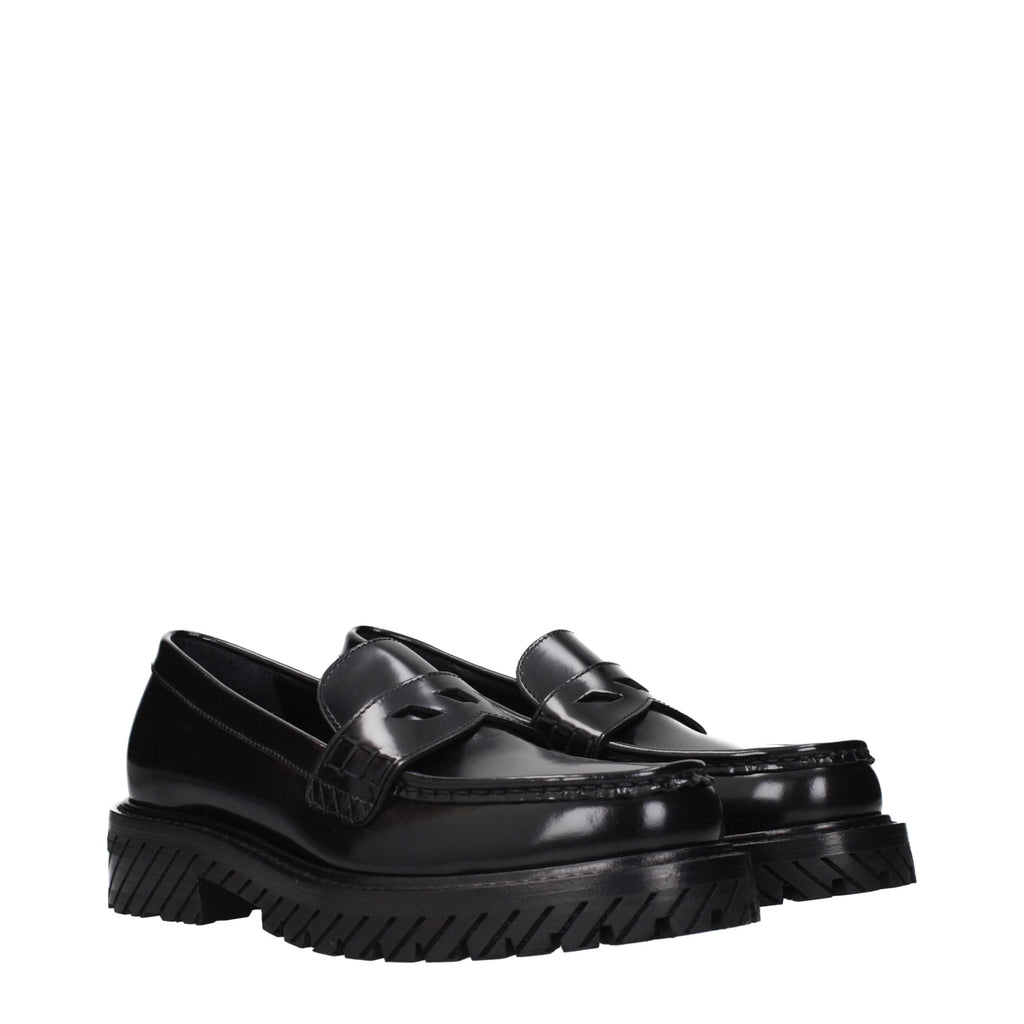 Off-White Schwarze Leder Slipper