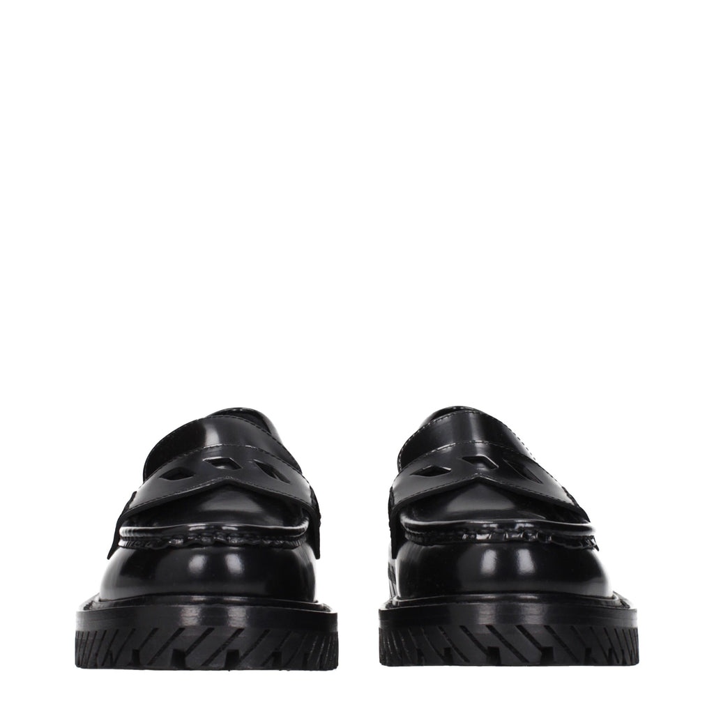 Off-White Schwarze Leder Slipper
