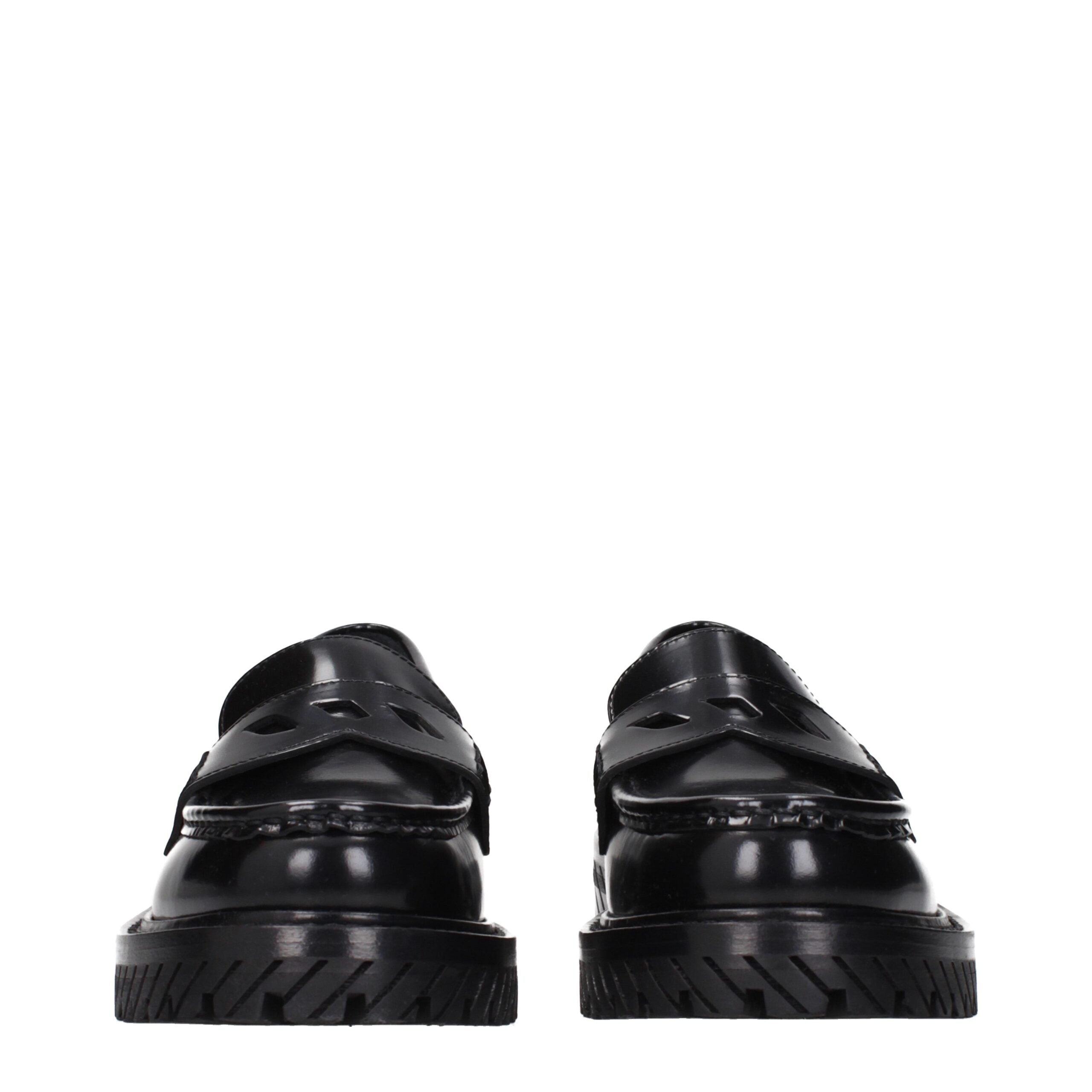 Off-White Schwarze Leder Slipper