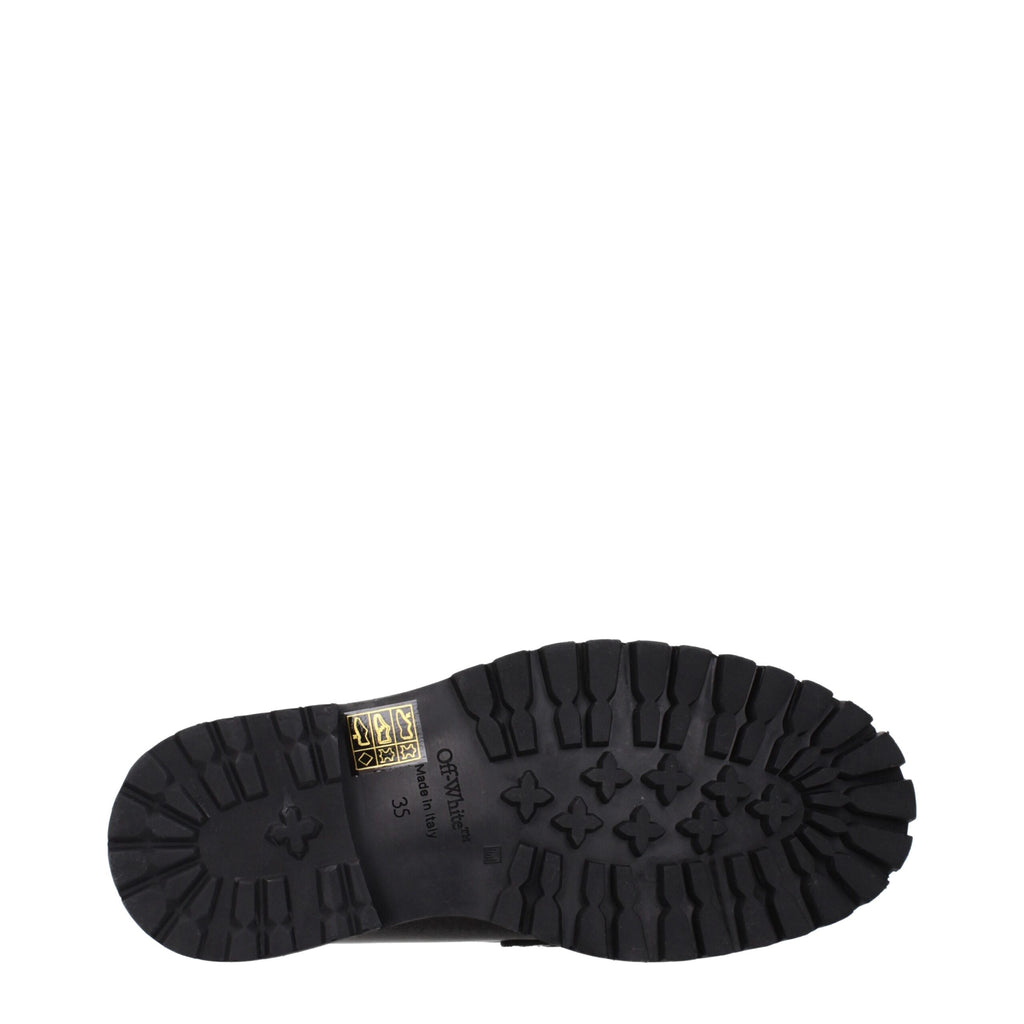 Off-White Schwarze Leder Slipper