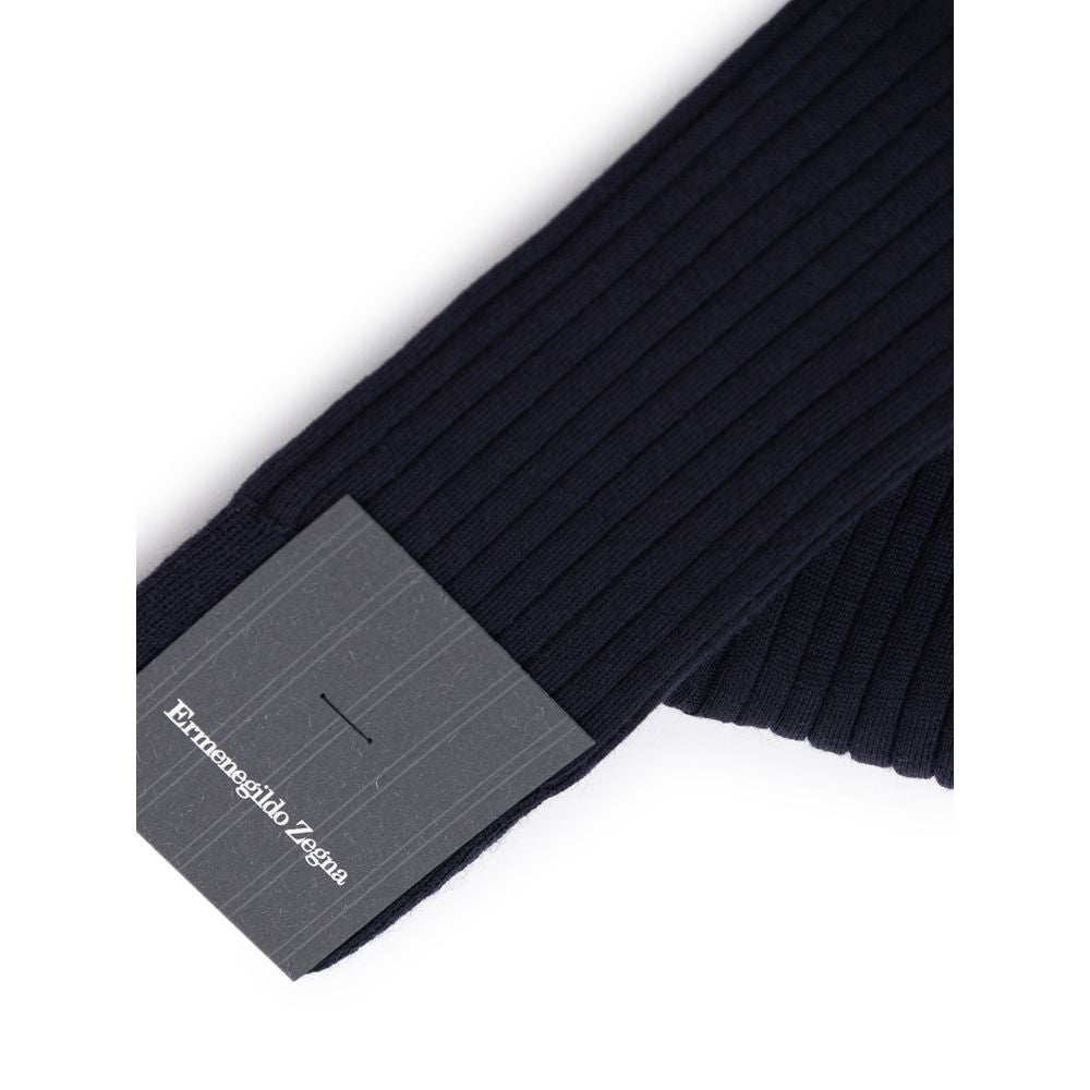 ZEGNA Dunkelblaue Wollsocken