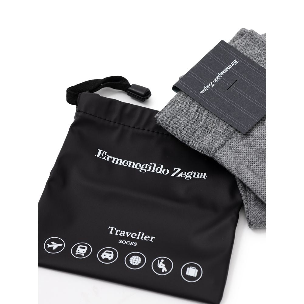 ZEGNA Graue Baumwollsocken