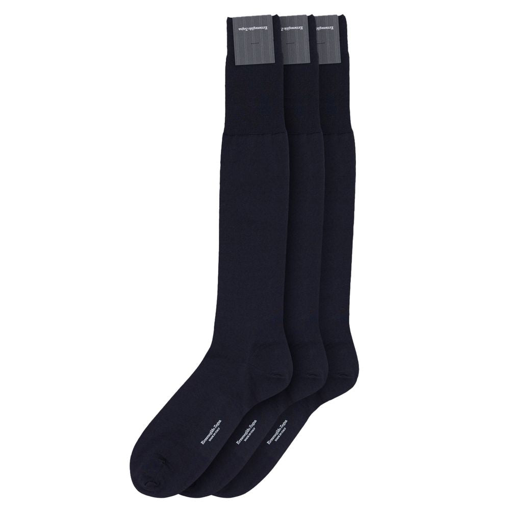 ZEGNA Dunkelblaue Wollsocken