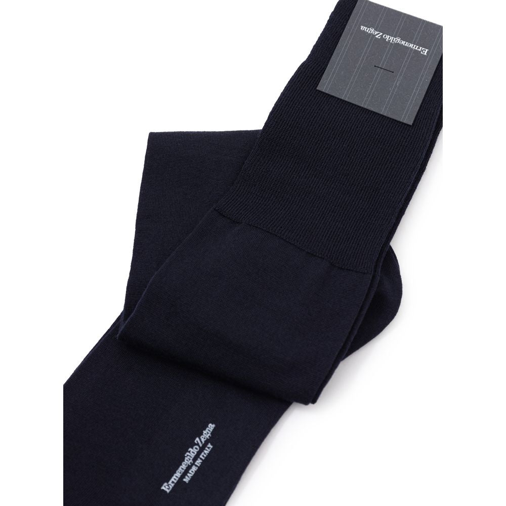ZEGNA Dunkelblaue Wollsocken