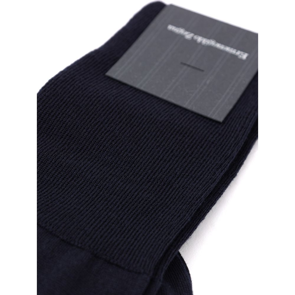 ZEGNA Dunkelblaue Wollsocken