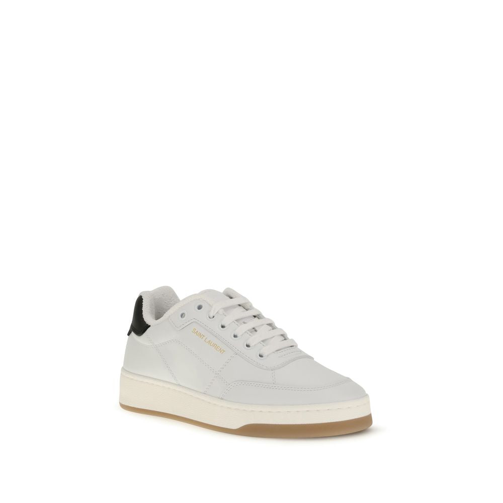 Saint Laurent Weiße Kalbshaut Bos Taurus Sneakers mit niedrigem Schaft