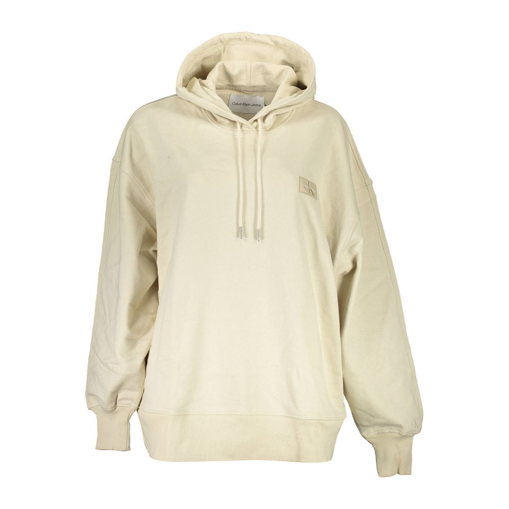 Sweat-shirt beige en coton Calvin Klein